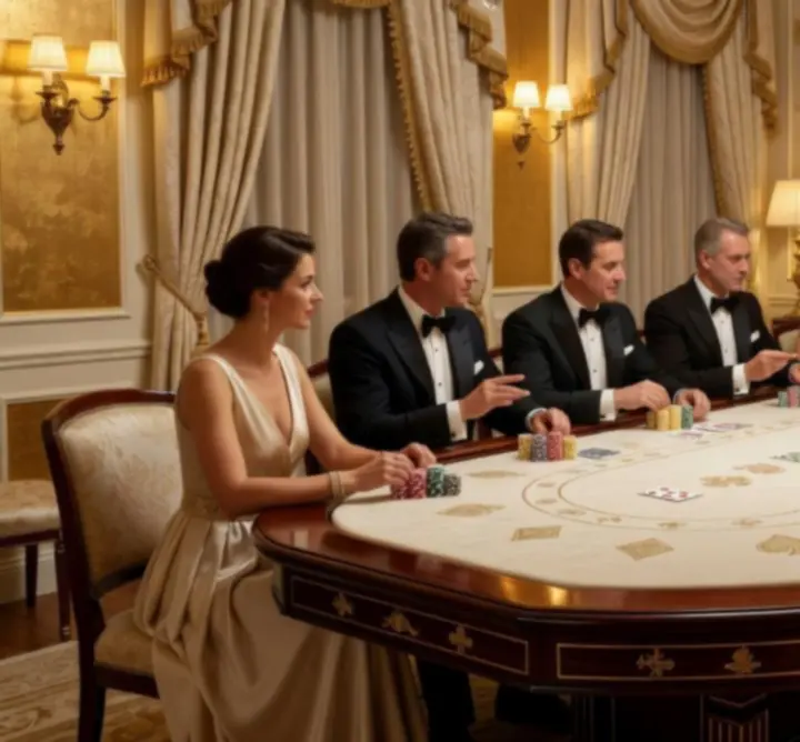 Table élégante inspirée de l'univers casino, mise en scène pour une expérience sociale raffinée